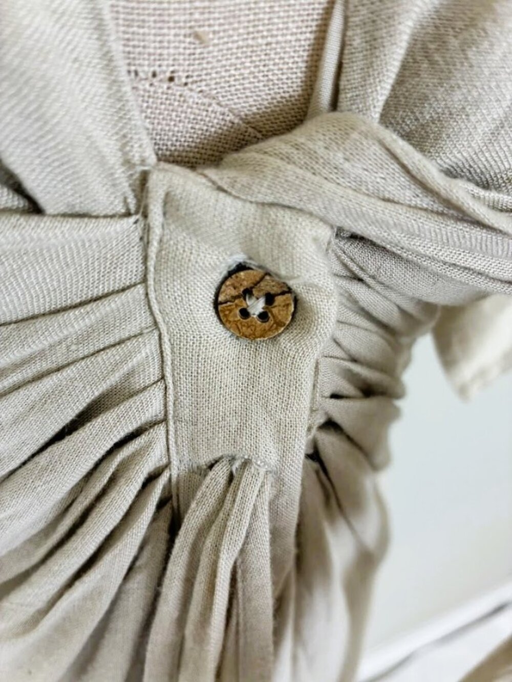 FREE PEOPLE "Stone Cold" Linen Blend Midi Dress Beige Size XS - NEW WITH TAGS! - Picture 8 of 13